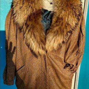 Women’s Vintage Real Norwegian Fox & Leather Coat